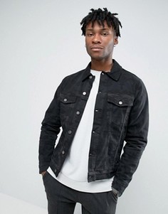 Джинсовая куртка с камуфляжным принтом Hoxton Denim - Черный