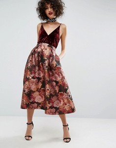 Жаккардовая юбка для выпускного цвета металлик ASOS - Мульти