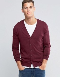 Бордовый хлопковый кардиган ASOS - Красный