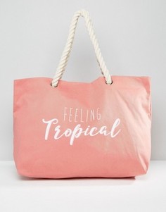 Пляжная сумка с принтом Feeling Tropical South Beach - Розовый