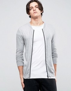 Облегающая куртка‑пилот из хлопкового трикотажа ASOS - Серый