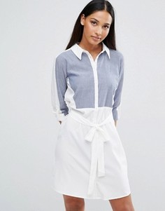 Платье-рубашка со вставкой AX Paris - Белый