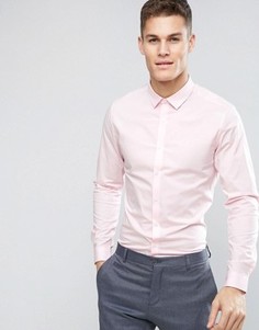 Розовая узкая рубашка стретч ASOS - Розовый