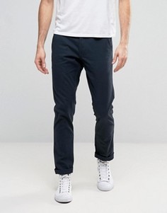 Чиносы слим из хлопковой саржи Produkt - Темно-синий