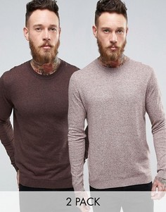 2 хлопковых джемпера (коричневый/розовый) ASOS - СКИДКА - Мульти