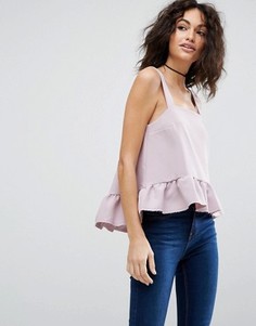 Топ с оборкой ASOS - Синий