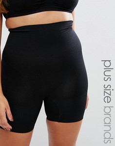 Бесшовные моделирующие шорты с завышенной талией Yours Clothing - Черный