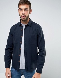 Свободная темно-синяя рубашка с двумя карманами ASOS - Темно-синий