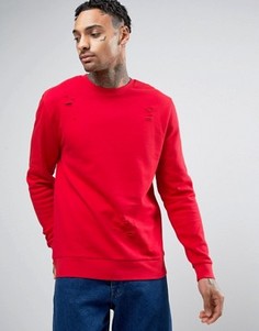 Свитшот с дырками ASOS - Красный