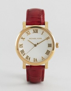 Часы с кожаным ремешком Michael Kors Norie - Фиолетовый