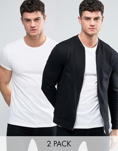 Трикотажный бомбер и футболка с закатанными рукавами и логотипом (набор 2 шт.) ASOS - СКИДКА - Мульти