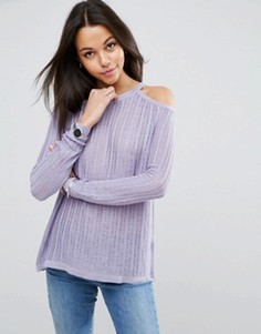 Ажурный джемпер с открытыми плечами ASOS - Фиолетовый
