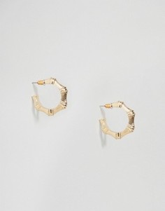 Серьги-кольца в виде бамбука ASOS - Золотой