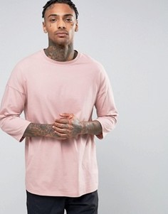 Oversize-футболка с рукавами 3/4 ASOS - Розовый
