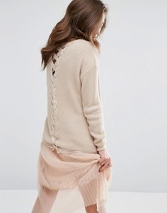 Джемпер с отделкой Miss Selfridge - Бежевый