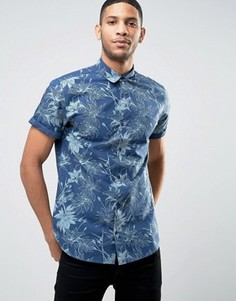 Рубашка с короткими рукавами и цветочным принтом Jack &amp; Jones Originals - Синий