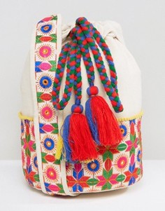 Сумка на плечо с цветочным принтом и шнурком Glamorous - Мульти