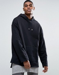Супердлинный oversize-худи ASOS - Черный