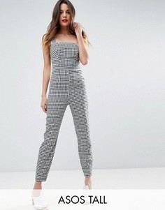 Комбинезон в клеточку со структурированным лифом ASOS TALL - Мульти