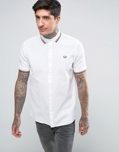 Белая рубашка с короткими рукавами и окантовкой Fred Perry - Белый