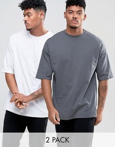 Футболки в стиле oversize (белая, серая) 2 ASOS - СКИДКА - Мульти