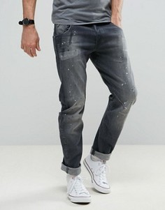 Узкие выбеленные джинсы с брызгами краски G-Star Arc 3D - Серый