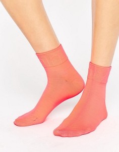 Флуоресцентные носки с логотипом Calvin Klein - Оранжевый