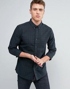 Узкая строгая рубашка в клетку Burton Menswear - Зеленый