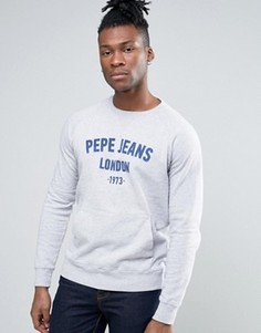 Свитер с логотипом и карманом Pepe Jeans - Серый