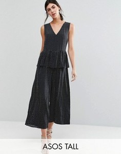 Комбинезон в горошек с баской ASOS TALL - Мульти