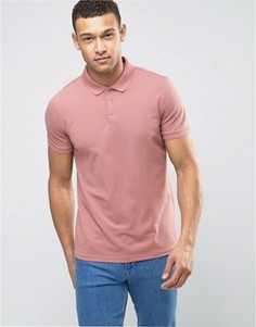 Поло на кнопках Selected Homme - Розовый