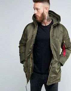 Темно-зеленая парка слим Alpha Industries N3B - Зеленый