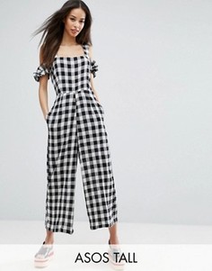 Комбинезон в клеточку с вырезами на плечах ASOS TALL - Мульти