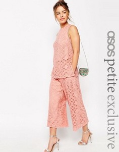 Кружевная юбка-шорты премиум ASOS PETITE OCCASION - Розовый