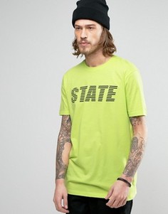 Длинная футболка с принтом State ASOS - Зеленый