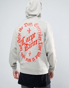 Худи с принтом Carpe Diem ASOS - Серый