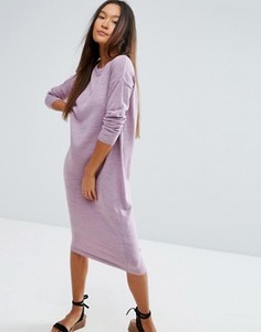 Платье миди с круглым вырезом горловины ASOS - Фиолетовый
