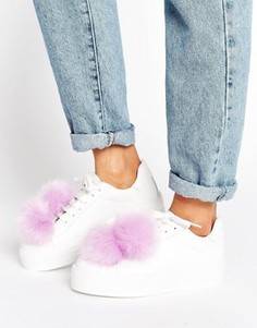 Кроссовки с помпонами ASOS DANDELION - Белый