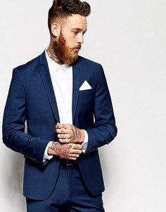 Темно-синий облегающий пиджак ASOS - Темно-синий