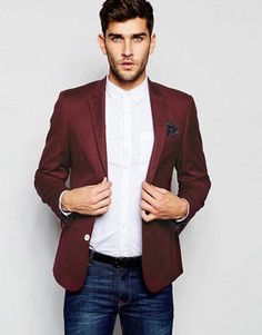 Хлопковый зауженный блейзер ASOS - Красный