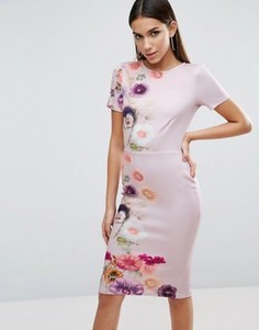 Облегающее платье с цветочным принтом ASOS - Мульти