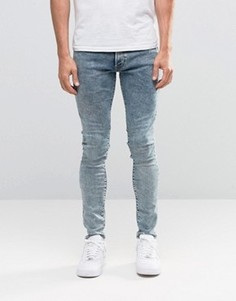 Суперзауженные джинсы с эффектом поношенности G-Star Revend - Синий