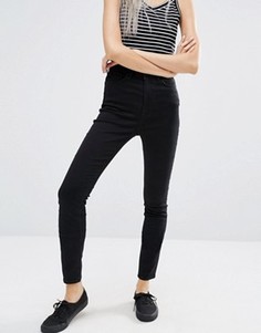 Укороченные джинсы скинни с атласной отделкой Weekday - Черный