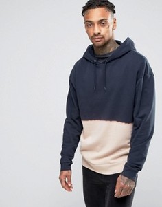 Темно-синий oversize-худи с эффектом деграде ASOS - Темно-синий
