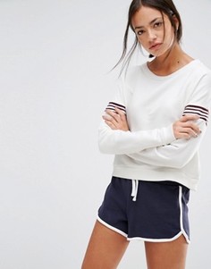 Свитшот с контрастными рукавами New Look - Кремовый