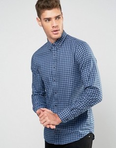 Рубашка узкого кроя из эластичной ткани в мелкую клетку Tommy Hilfiger - Темно-синий