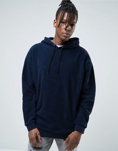 Темно-синее флисовое oversize‑худи ASOS - Темно-синий