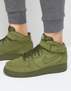 Зеленые кроссовки средней высоты Nike Air Force 1 315123-302 - Зеленый