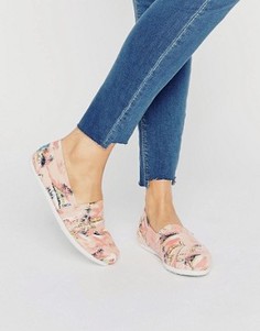 Эспадрильи кораллового цвета с пальмами TOMS - Розовый