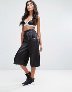 Комбинируемая атласная юбка-шорты с завышенной талией Ellesse - Черный